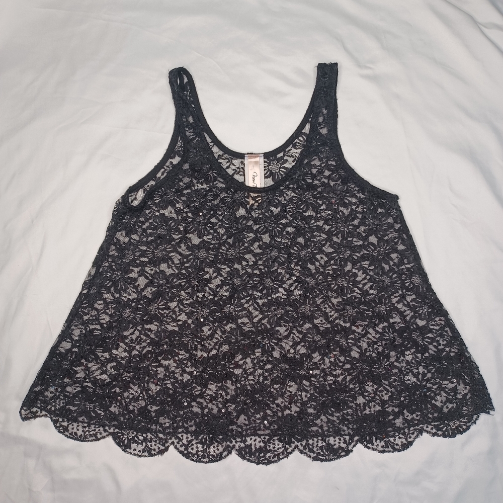 New Tower Beaded Cami, Black, M